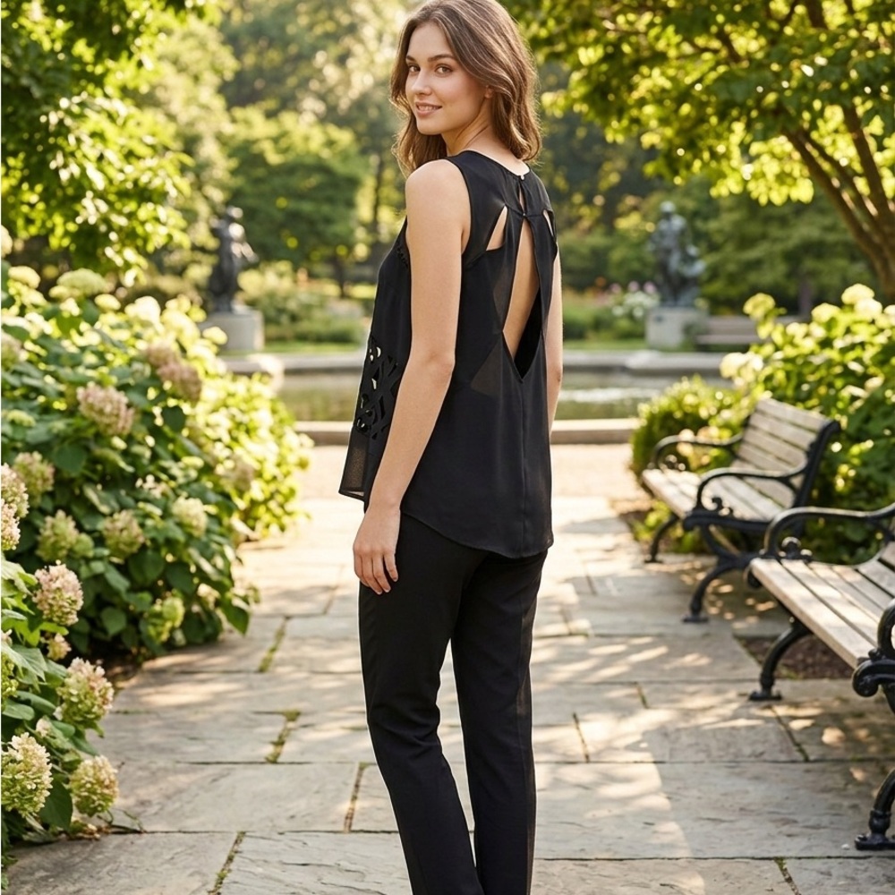 Kardashian Kollection Black Straight Leg Jumpsuit